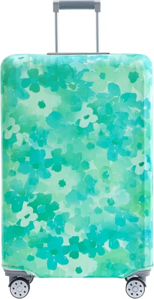 TRAVEL KIN Luggage Covers For Suitcase Tsa Approved,Suitcase Cover Protector Fit 22-25 Inch Luggage (Blue Floral-M)