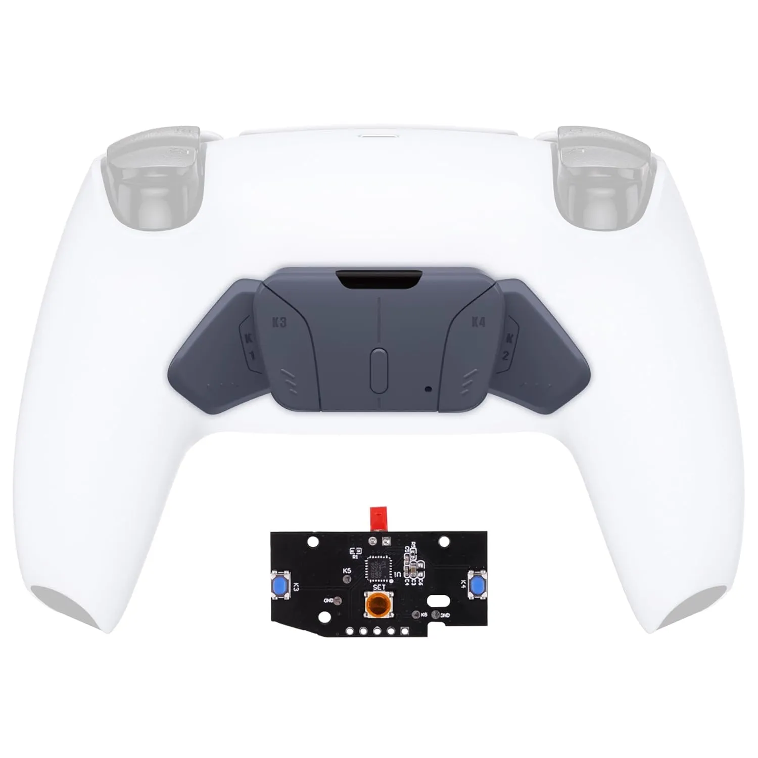 Turn RISE to RISE4 Kit  Redesigned Sterling Silver K1 K2 K3 K4 Back Buttons Housing & Remap PCB Board for eXtremeRate RISE & RISE4 Remap kit for PS5 Controller - Without Other Accessories
