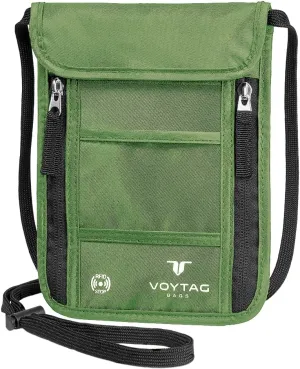 Ultra-Slim Comfort Neck Wallet & Passport Holder - RFID-Protected, Stylish Travel Pouch for Men & Women (Green)